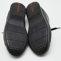 Pre Owned Prada Sport Black Leather Low Top Sneakers Size 43.5