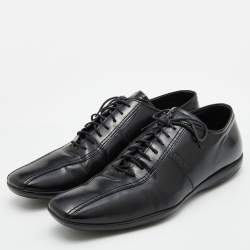 Pre Owned Prada Sport Black Leather Lace Up Oxfords Size 45