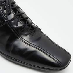 Pre Owned Prada Sport Black Leather Lace Up Oxfords Size 45