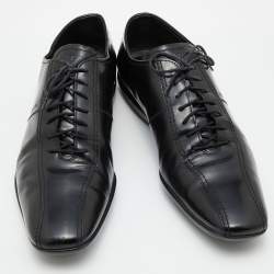 Pre Owned Prada Sport Black Leather Lace Up Oxfords Size 45