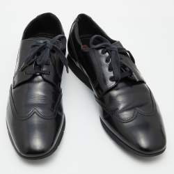 Prada Sport Black Leather Lace Up Derby Size 42