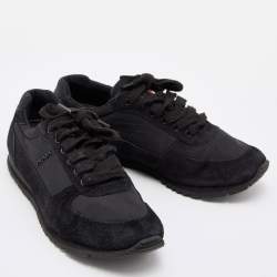 Pre Owned Prada Sport Black Suede and Nylon Low Top Sneakers Size 41
