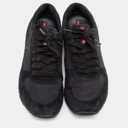 Pre Owned Prada Sport Black Suede and Nylon Low Top Sneakers Size 41