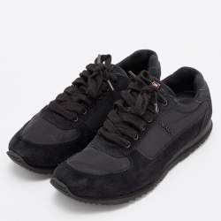 Pre Owned Prada Sport Black Suede and Nylon Low Top Sneakers Size 41