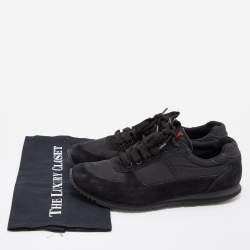 Pre Owned Prada Sport Black Suede and Nylon Low Top Sneakers Size 41