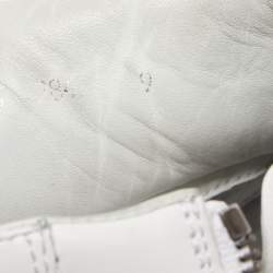 Pre Owned Prada Sport White Leather Lace Up High Top Sneakers Size 43