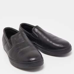 Pre Owned Prada Sport Black Leather Low Top Sneakers Size 41