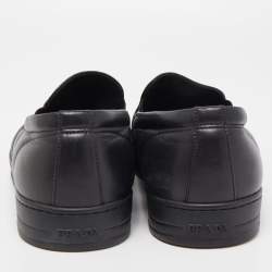 Pre Owned Prada Sport Black Leather Low Top Sneakers Size 41