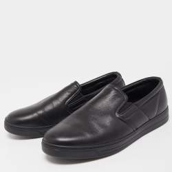 Pre Owned Prada Sport Black Leather Low Top Sneakers Size 41