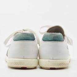 Pre Owned Prada Sport White Leather Lace Up Low Top Sneakers Size 40.5