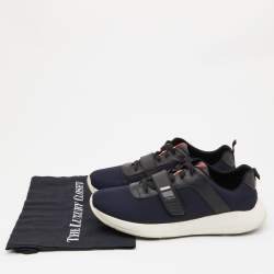Prada Sport Blue/Black Canvas and Leather Sneakers Size 42