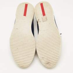 Pre Owned Prada Sport Navy Blue Leather Low Top Sneakers Size 41