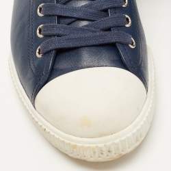 Pre Owned Prada Sport Navy Blue Leather Low Top Sneakers Size 41