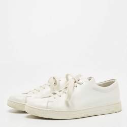 Pre Owned Prada Sport White Leather Low Top Sneakers Size 42