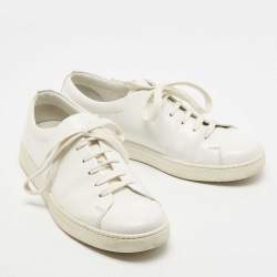 Pre Owned Prada Sport White Leather Low Top Sneakers Size 42