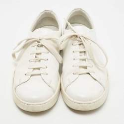 Pre Owned Prada Sport White Leather Low Top Sneakers Size 42