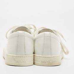Pre Owned Prada Sport White Leather Low Top Sneakers Size 42