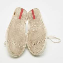Pre Owned Prada Sport White Leather Low Top Sneakers Size 42