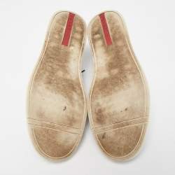 Pre Owned Prada Sport Navy Blue Leather Low Top Sneakers Size 42