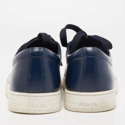 Pre Owned Prada Sport Navy Blue Leather Low Top Sneakers Size 42