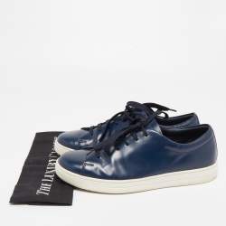 Pre Owned Prada Sport Navy Blue Leather Low Top Sneakers Size 42