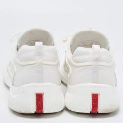 Prada Sport White Leather Low Top Sneakers Size 42.5