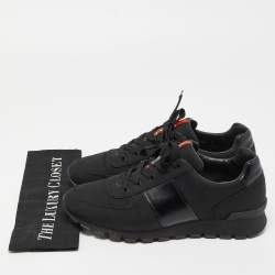 Pre Owned Prada Sport Black Canvas and Leather Low Top Sneakers Size 43