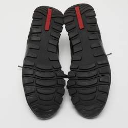 Pre Owned Prada Sport Black Canvas and Leather Low Top Sneakers Size 43