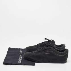 Prada Sport Black Suede and Nylon Low Top Sneakers Size 43.5