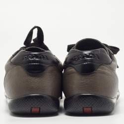 Pre Owned Prada Sport Two Tone Leather Low Top Sneakers Size 42