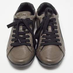 Pre Owned Prada Sport Two Tone Leather Low Top Sneakers Size 42