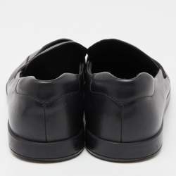 Prada Sport Black Leather Slip On Loafers Size 43