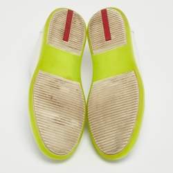 Prada Sport White Leather Low Top Sneakers Size 41.5