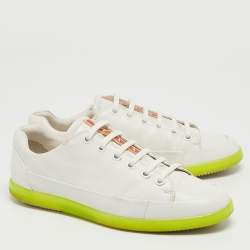 Prada Sport White Leather Low Top Sneakers Size 41.5