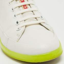 Prada Sport White Leather Low Top Sneakers Size 41.5