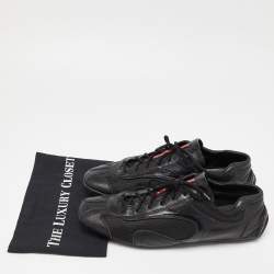 Prada Sport Black Leather Low Top Sneakers Size 45