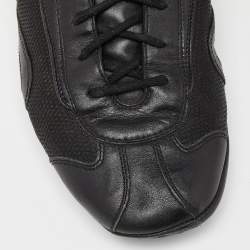 Prada Sport Black Leather Low Top Sneakers Size 45