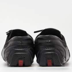 Prada Sport Black Leather Low Top Sneakers Size 45