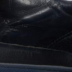 Pre Owned Prada Sport Navy Blue/Brown Nylon and Leather Slip On Sneakers Size 44