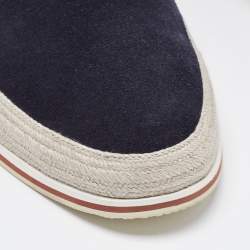 Prada Sport Navy Blue Suede Espadrille Sneakers Size 42.5