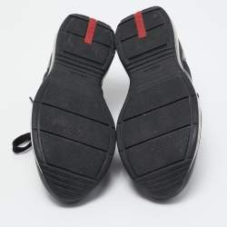 Pre Owned Prada Sport Black Leather and Mesh Low Top Sneakers Size 45