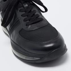 Pre Owned Prada Sport Black Leather and Mesh Low Top Sneakers Size 45