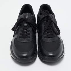 Pre Owned Prada Sport Black Leather and Mesh Low Top Sneakers Size 45