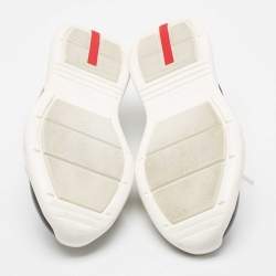 Pre Owned Prada Sport Black/Grey Leather and Mesh Low Top Sneakers Size 41