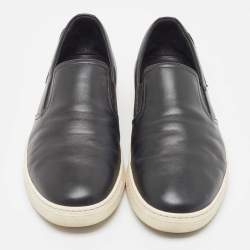 Pre Owned Prada Sport Black Leather Slip On Sneakers Size 42.5