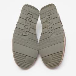 Pre Owned Prada Sport Brown Brogue Leather Derby Sneakers Size 42.5