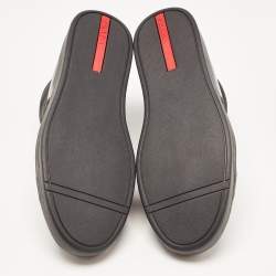 Prada Sport Black Nylon and Leather Mid Top Sneakers Size 43