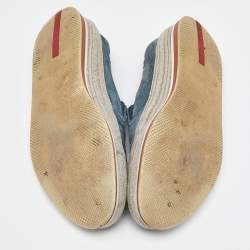 Pre Owned Prada Sport Blue Suede Slip On Sneakers Size 42