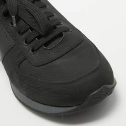 Prada Sport Black Canvas and Leather Low Top Sneakers Size 44