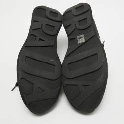 Prada Sport Black Canvas and Leather Low Top Sneakers Size 44